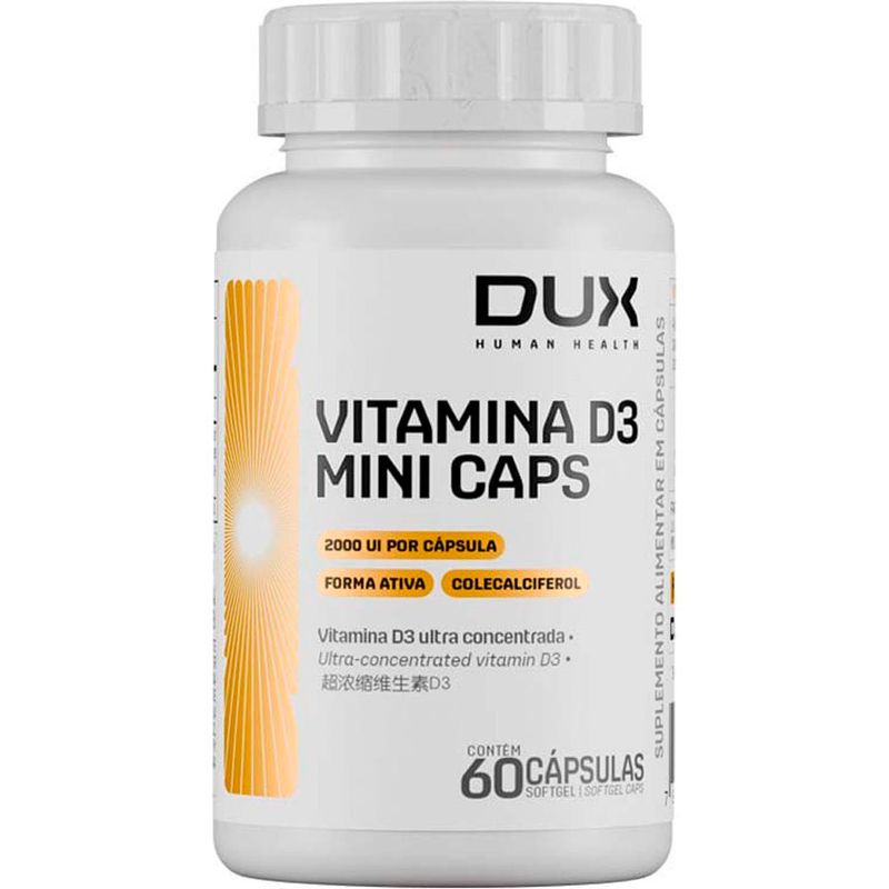 vitamina d3 mini caps dux human health 60 cápsulas