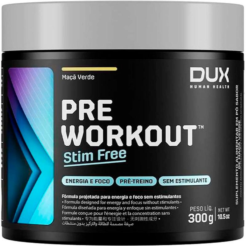 pre workout dux nutrition stim free maçã verde 300g