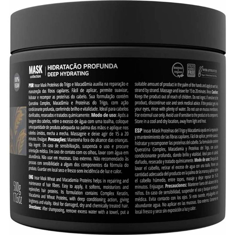 máscara de hidratação profunda inoar mask 500g