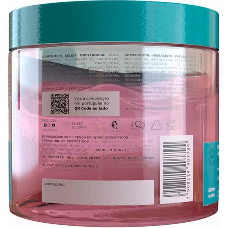 duomix inoar geleia modeladora e hidratante capilar meu cacho meu crush teen 500g