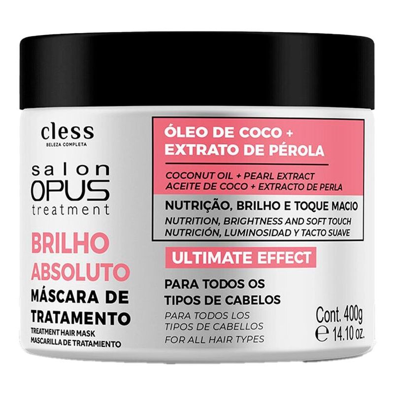 máscara de tratamento salon opus brilho absoluto 400g