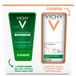 kit vichy protetor solar facial fps 70 40g + gel de limpeza normaderm 40g