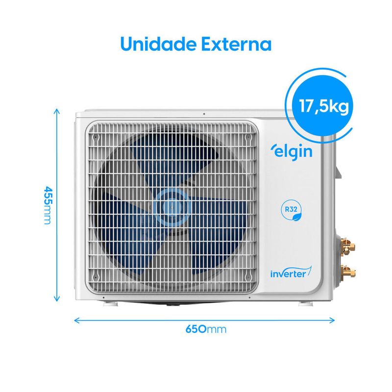 ar-condicionado split 9.000 btus parede elgin eco inverter ii 220v r-32 (mp)
