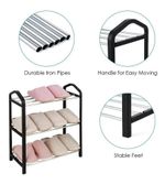 sapateira casita 6 pares 3 prateleiras preto (mp)
