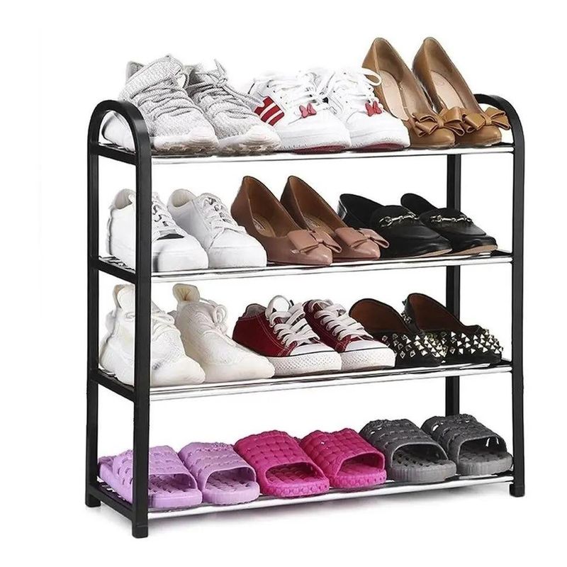 sapateira casita 12 pares 4 prateleiras preto (mp)