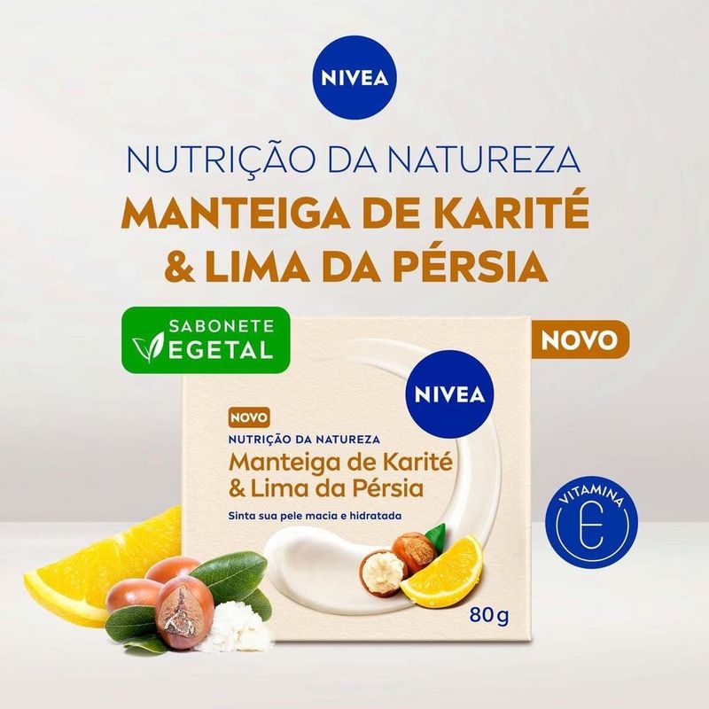 sabonete em barra nivea nutrição da natureza manteiga de karité & lima da pérsia 80g 6 unidades