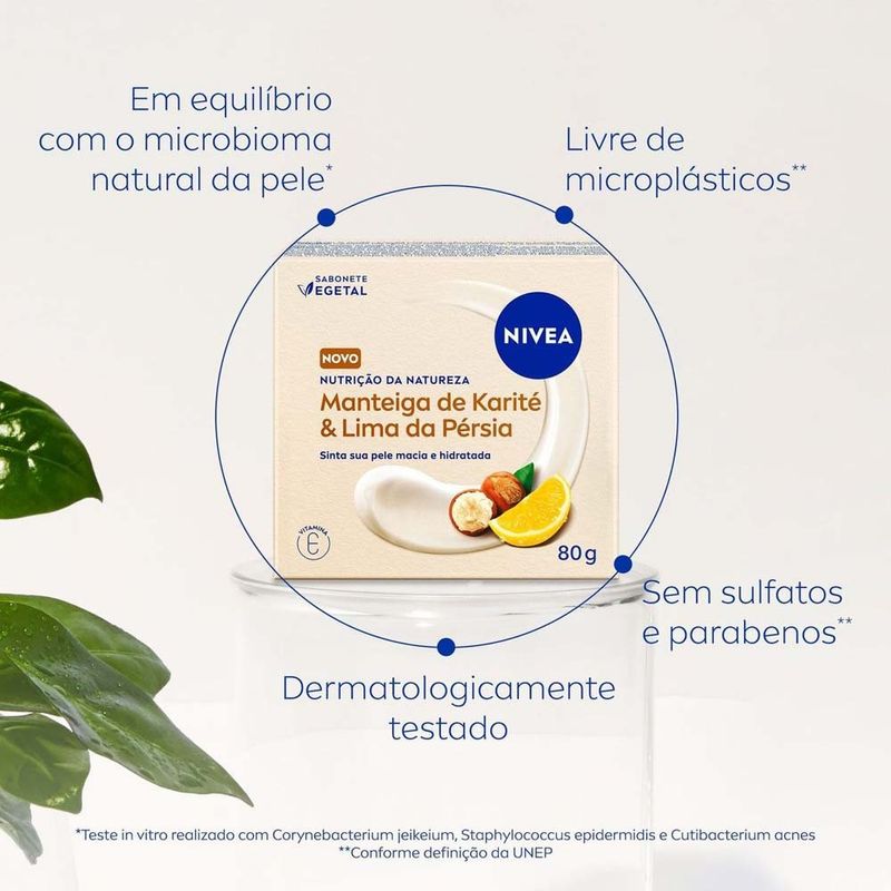 sabonete em barra nivea nutrição da natureza manteiga de karité & lima da pérsia 80g 6 unidades