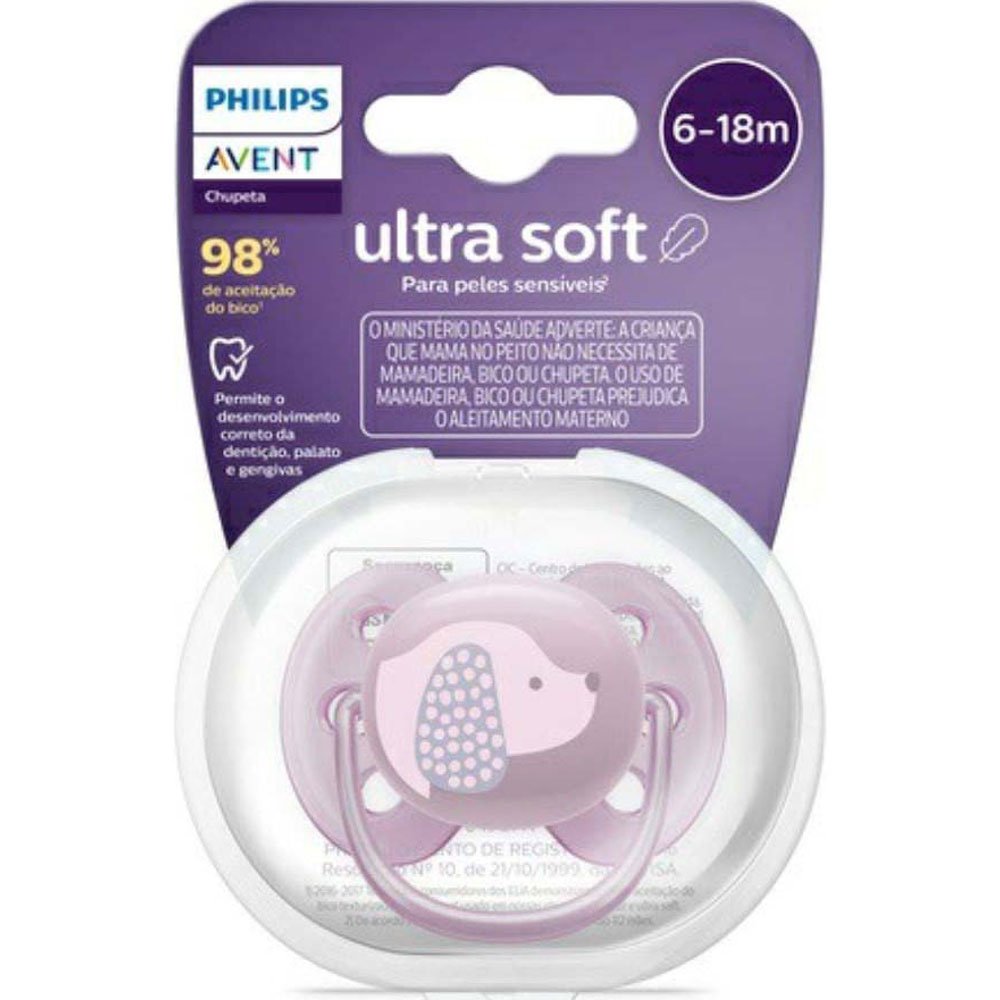 Chupeta Avent Ultra Soft 6-18 Meses Rosa para Bebê | Bemol