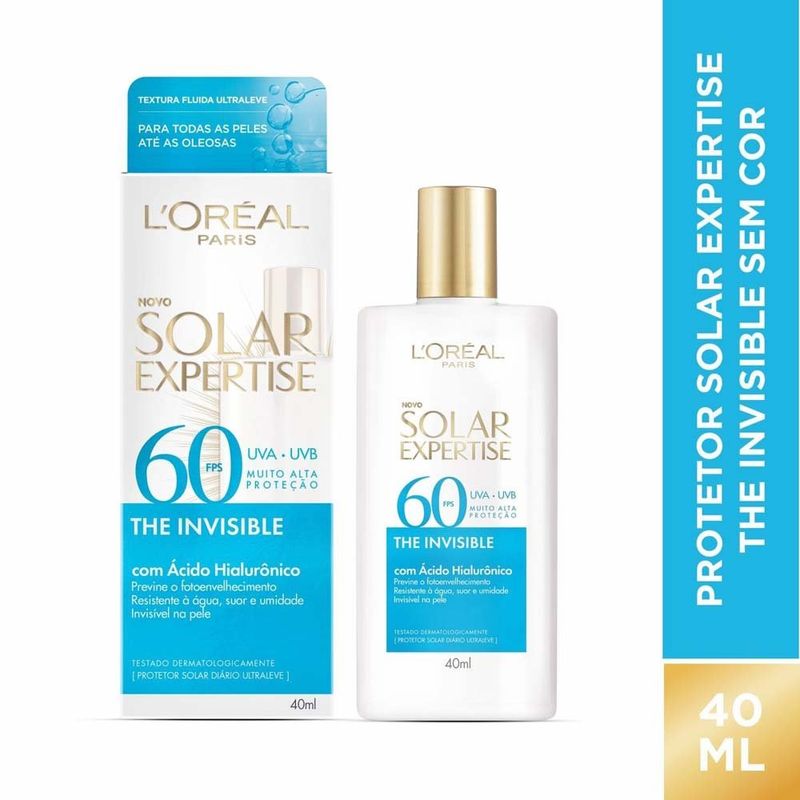 protetor solar facial l'oréal paris solar expertise the invisible fps60 40ml