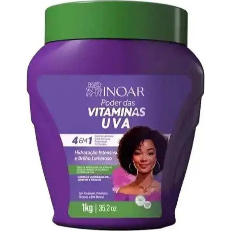 creme multifuncional inoar poder das vitaminas uva 1kg