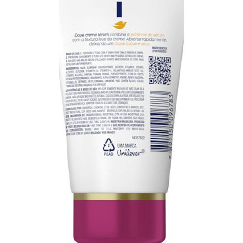 desodorante antitranspirante creme sérum dove niacinamida 50g