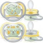 chupeta dupla avent ultra air nighttime 18m+ amarela