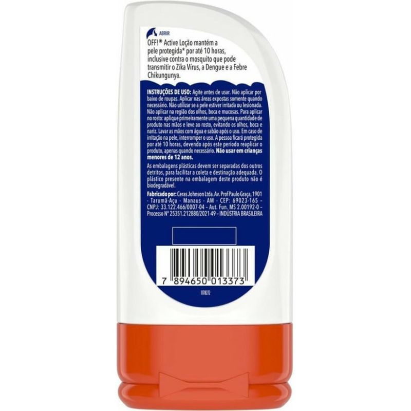 loção repelente off! longa duração 100ml