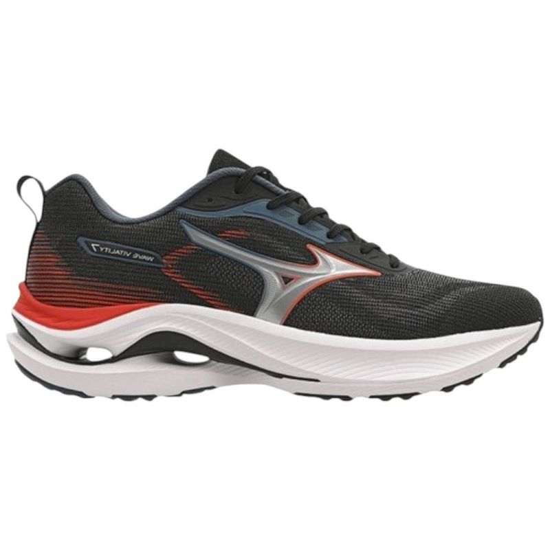 tênis de corrida masculino n° 41 mizuno wave vitality 7 preto solar (mp)