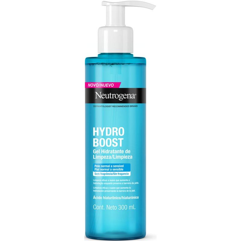 gel hidratante de limpeza facial neutrogena hydro boost 300ml