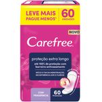 protetor diário carefree proteção extra longo 60 unidades