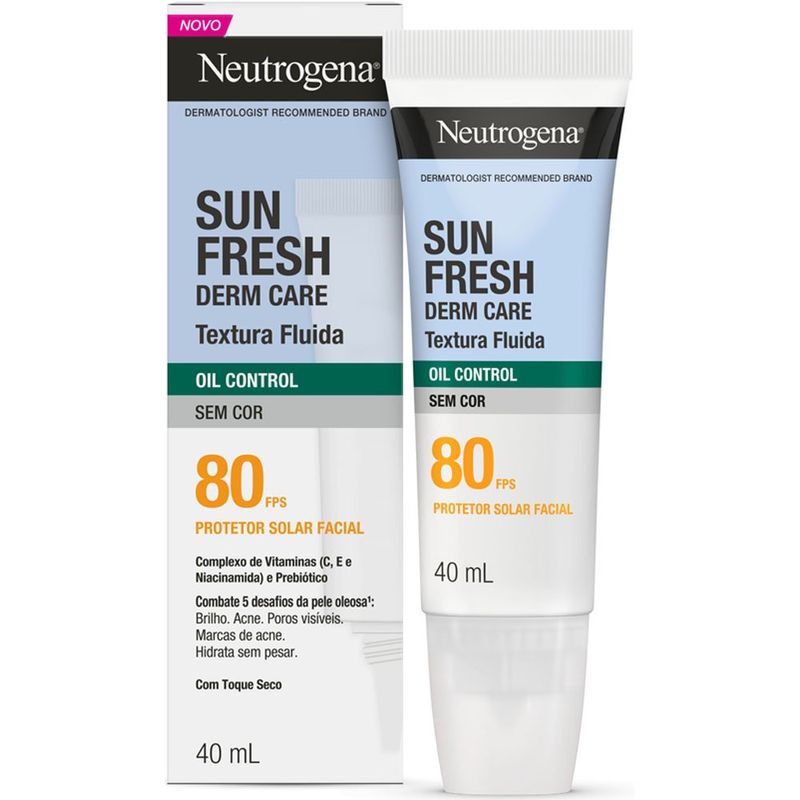 protetor solar neutrogena sun fresh oil fps80 40ml
