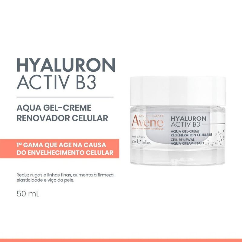 aqua gel-creme renovador celular anti-idade avène hyaluron activ b3 50ml