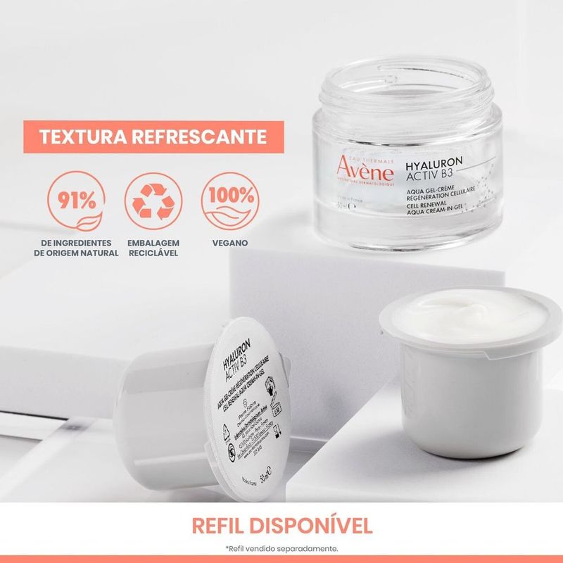 aqua gel-creme renovador celular anti-idade avène hyaluron activ b3 50ml