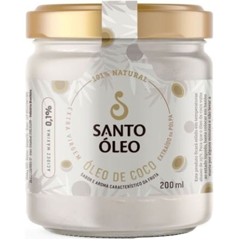 óleo de coco extra virgem santo óleo 200ml