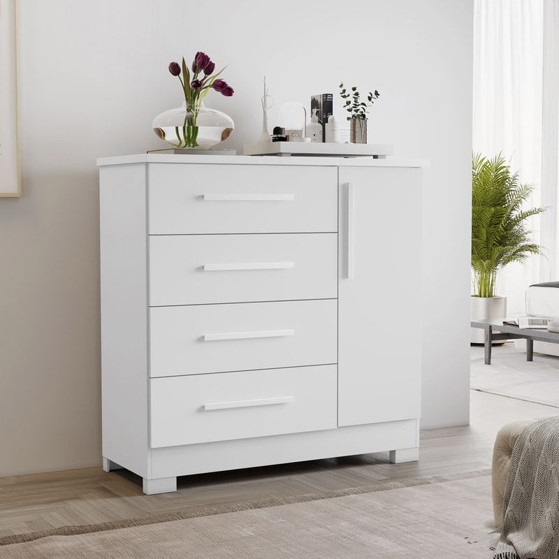 cômoda notável branco e rosa nt5185