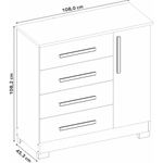 cômoda notável branco e rosa nt5185