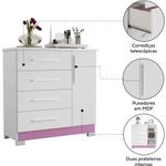 cômoda notável branco e rosa nt5185