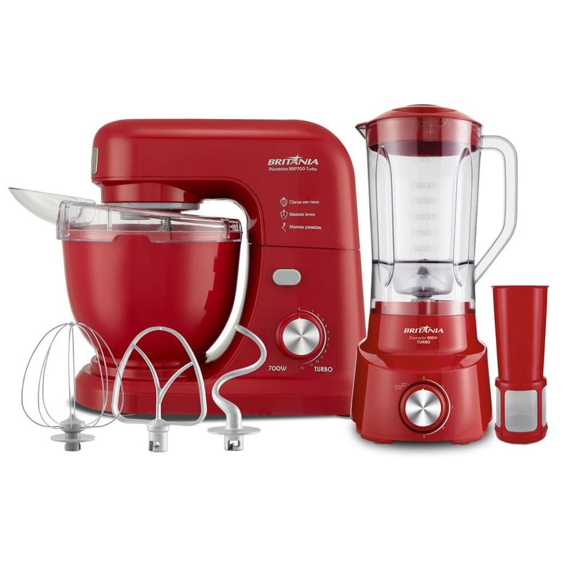 kit cozinha 2 em 1 britânia 1050w vermelho bkt78
