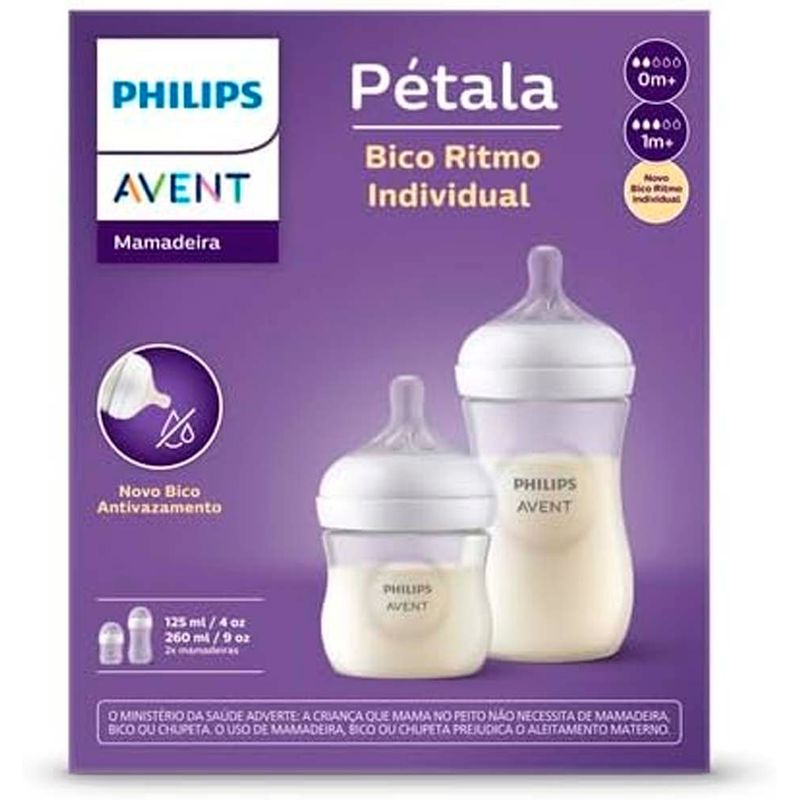 kit mamadeiras philips avent pétala 125ml e 260ml