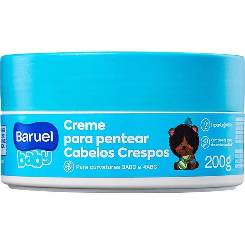 creme para pentear baruel baby cabelos crespos 200ml