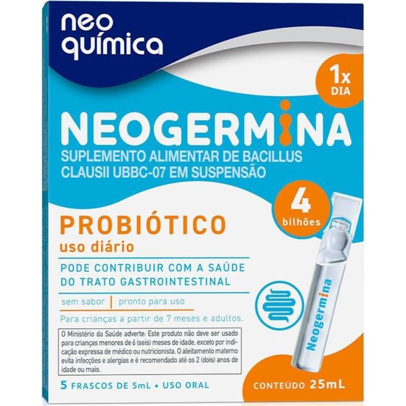 neogermina 4 bilhões 5 flaconetes de 5ml probiótico neo química