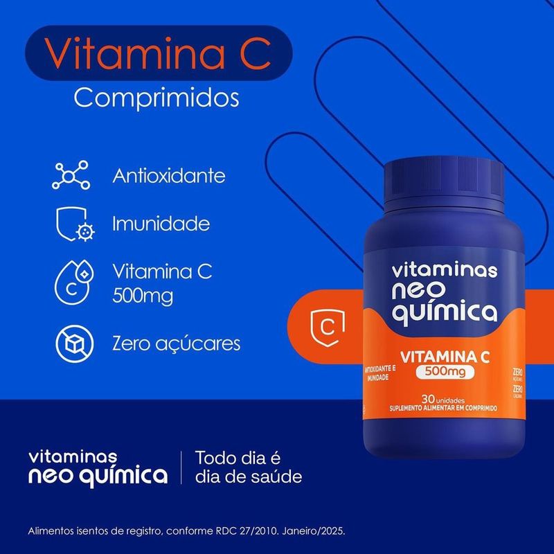 vitamina c 500mg 30 comprimidos neo química