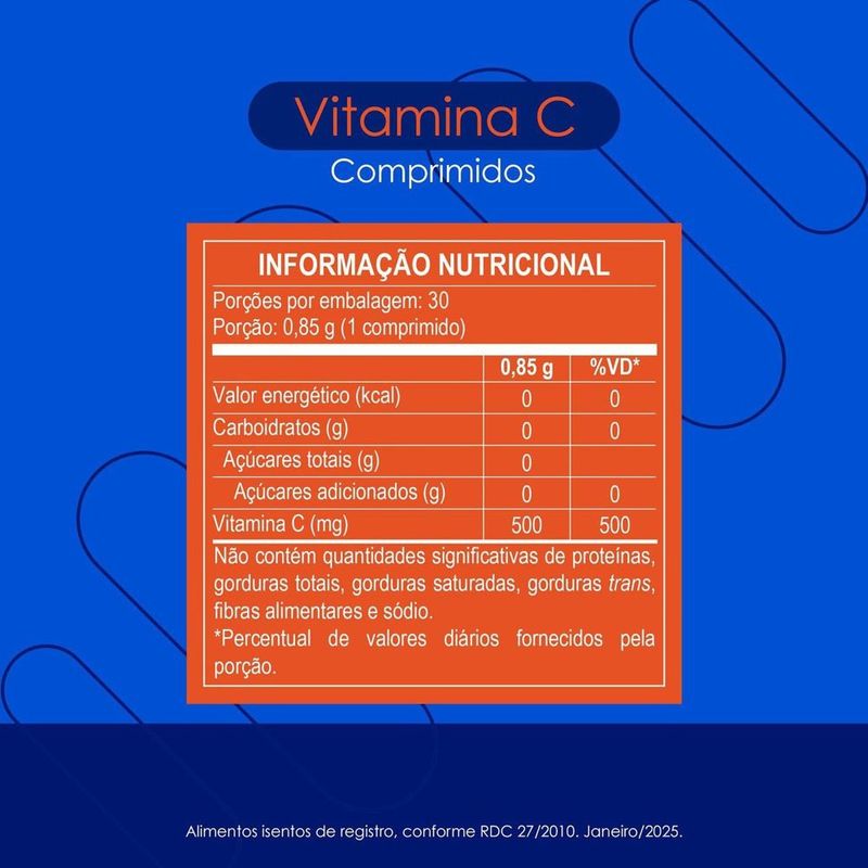 vitamina c 500mg 30 comprimidos neo química