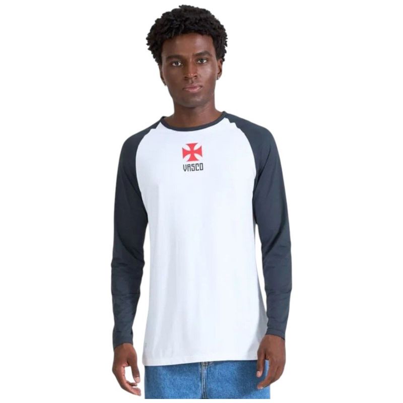 camisa masculina vasco braziline plaga manga longa proteção uv branco m (mp)