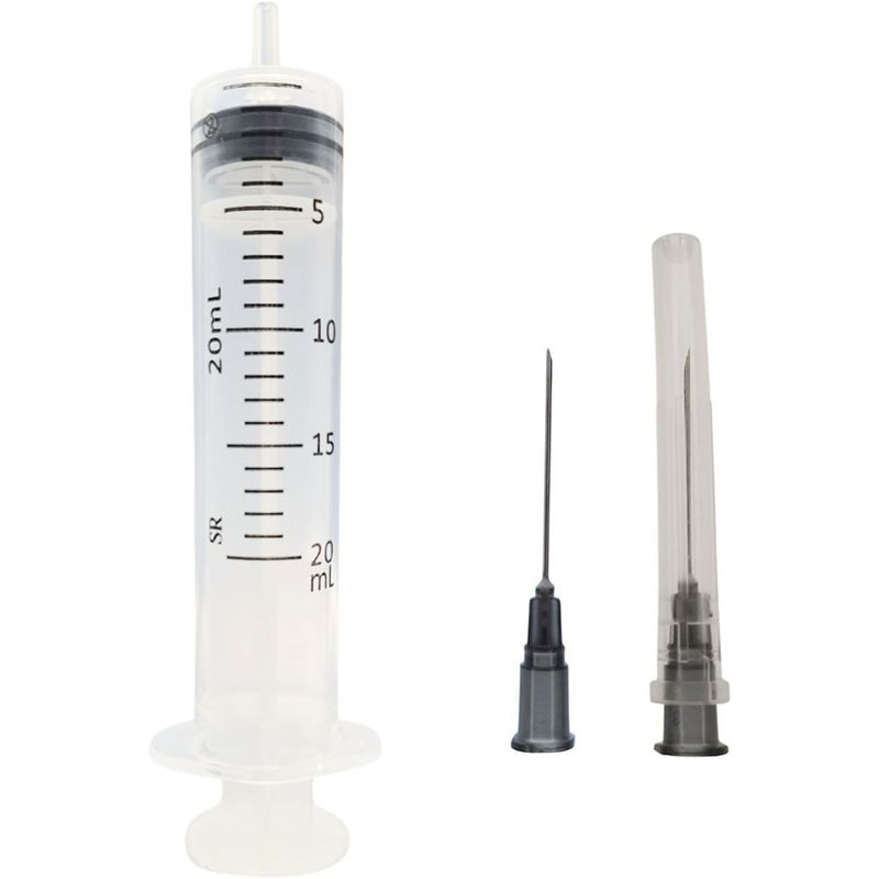 seringa descartável 20ml luer slip com agulha 25x7 sr