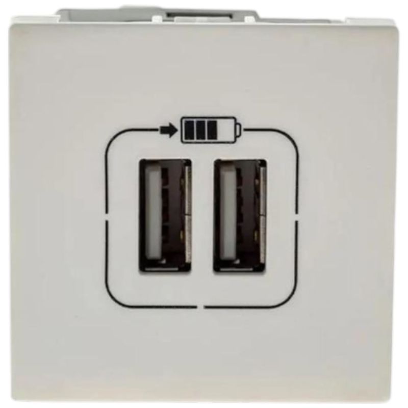 módulo tomada legrand dupla usb carga 2,4a pial plus+ 2m 615089bc branco (mp)