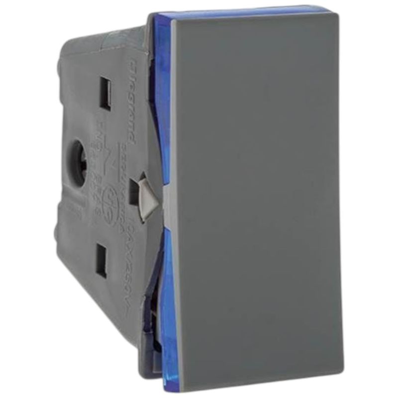 módulo interruptor legrand paralelo 10a 250w pial plus+ ba 1m 611011cz cinza (mp)