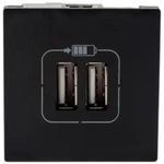 módulo tomada legrand dupla usb carga 2,4a pial plus+ 2m 615089bc preto (mp)