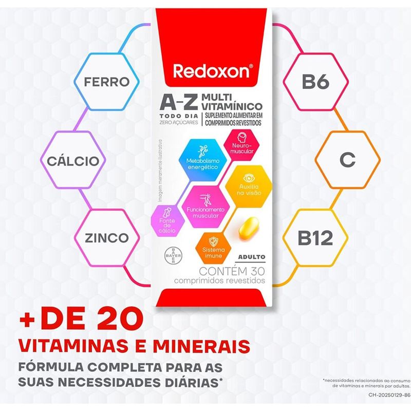 redoxon a-z multivitamínico 30 comprimidos revestidos bayer