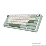 teclado gamer royal kludge com fio 66 teclas rgb branco/verde a-mbi
