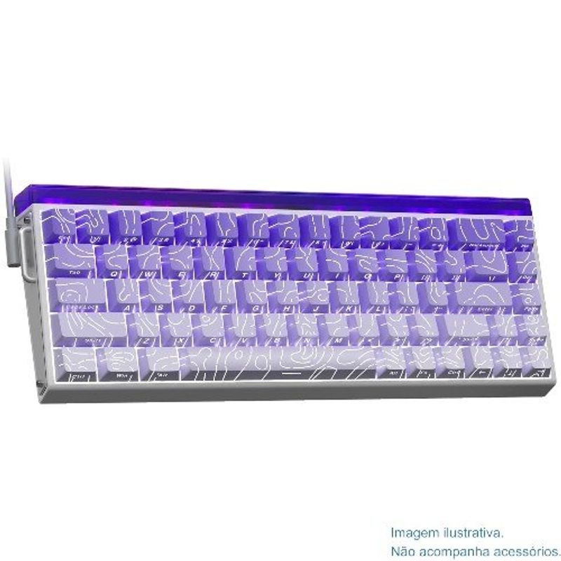 teclado gamer aula com fio 68 teclas rgb roxo a-mbi
