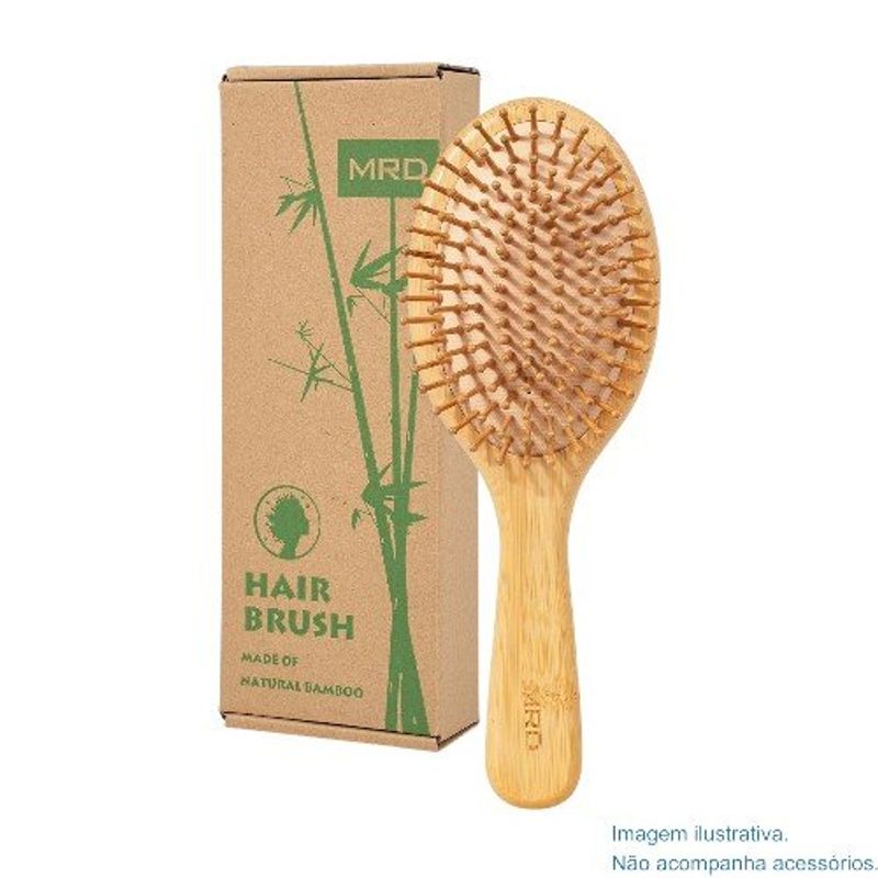 escova mrd para cabelo bambu madeira a-mbi