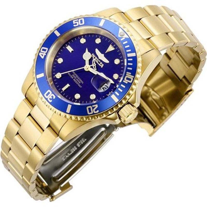 relógio invicta pro diver aço inoxidável dourado a-bi
