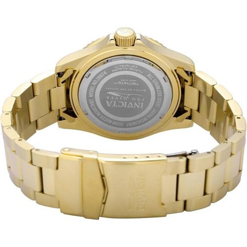 relógio invicta pro diver aço inoxidável dourado a-bi