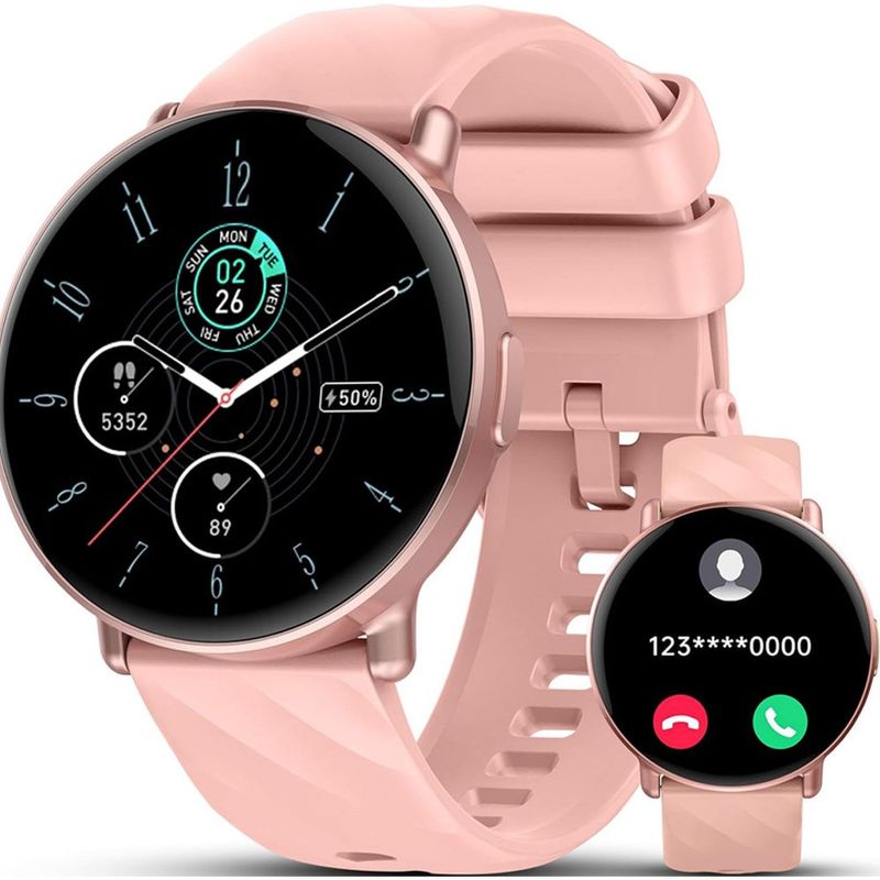 relógio inteligente hd 1,39 com entrada usb-c unissex owmsic rosa a-bi