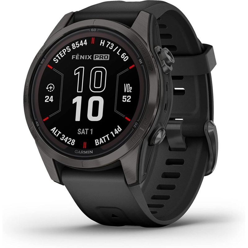 smartwatch garmin fenix 7s pro com gps e carregamento solar 42mm preto a-mbi