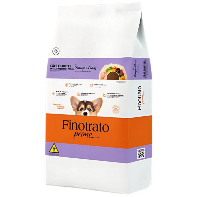 ração cães filhotes finotrato prime raças pequenas e médias frango e arroz 3kg (mp)