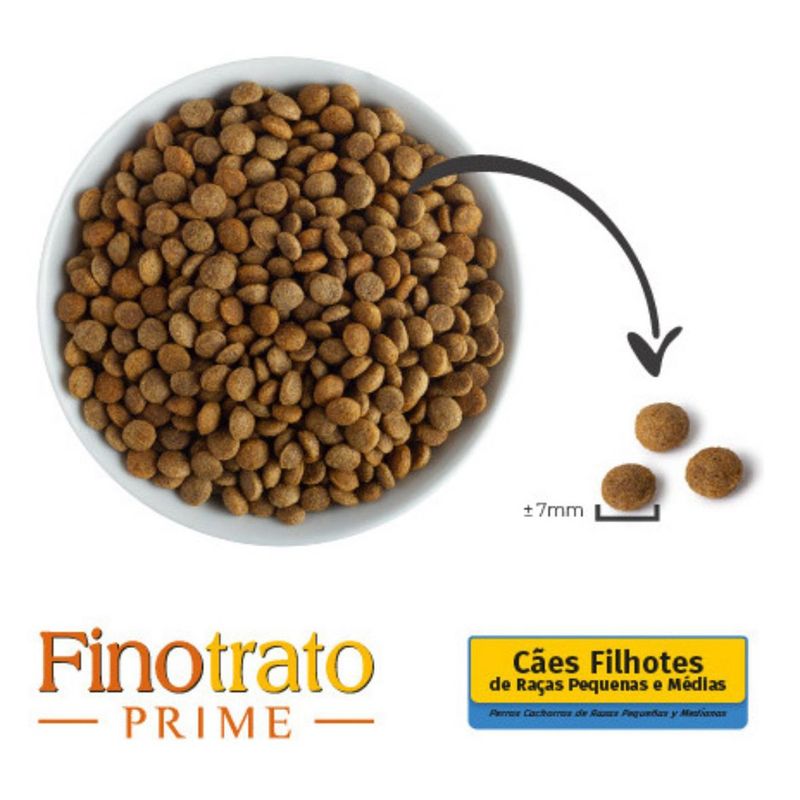 ração cães filhotes finotrato prime raças pequenas e médias frango e arroz 3kg (mp)