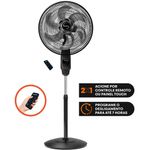 ventilador de coluna mallory chronos 40cm 6 pás 127v preto