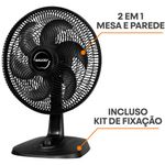 ventilador de mesa e parede mallory 40cm turbo fresh preto